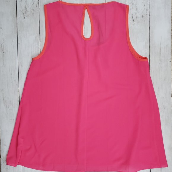 WILLI SMITH Pink Tank Flowy Drape Keyhole Back - Picture 5 of 6